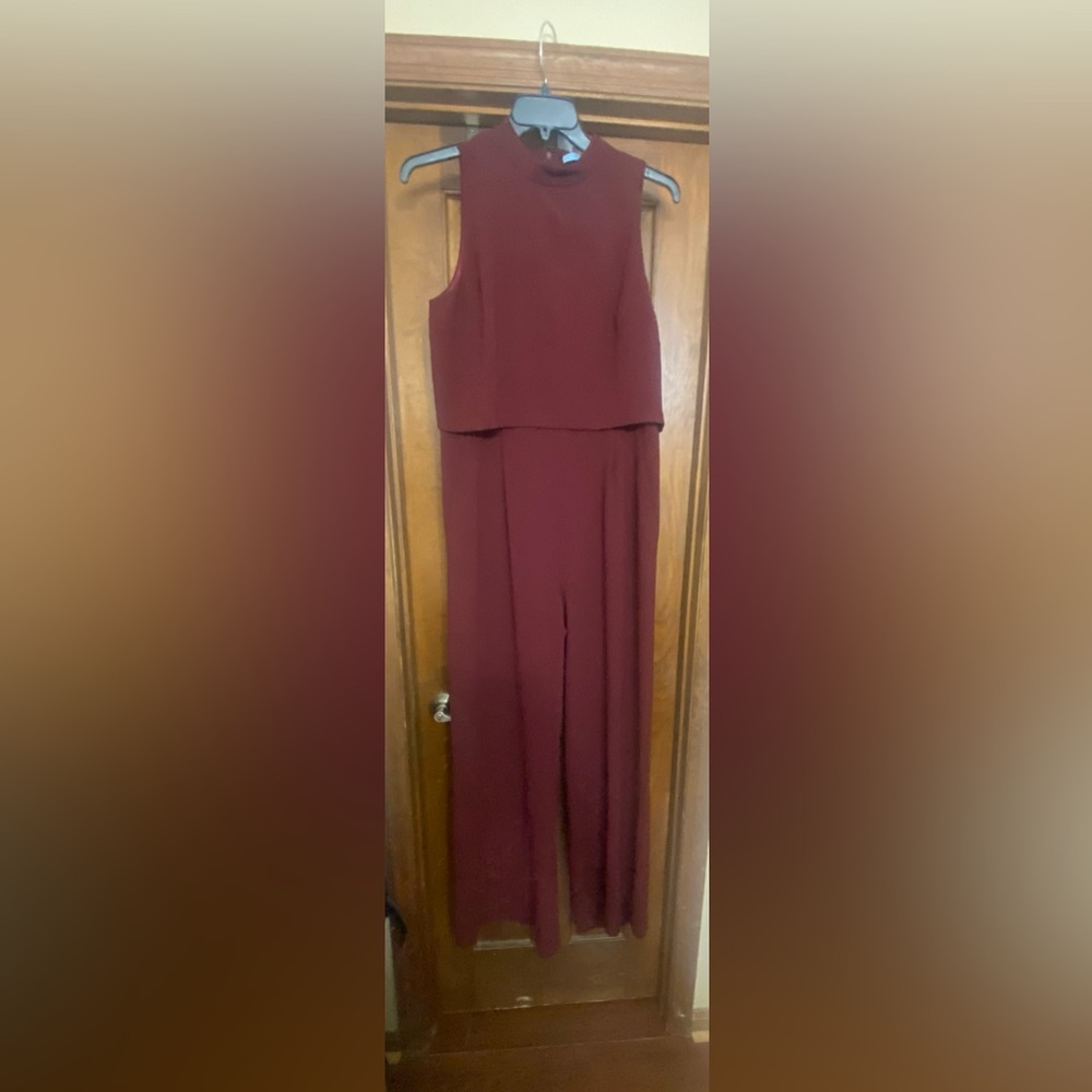 Antonio Melani Jumpsuit. Size 14. Color: Burgundy.